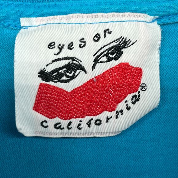 EYES ON CALIFORNIA Shirt Women One Size Fish Seahorse Single Stitch Vintage Blue - Picture 8 of 16